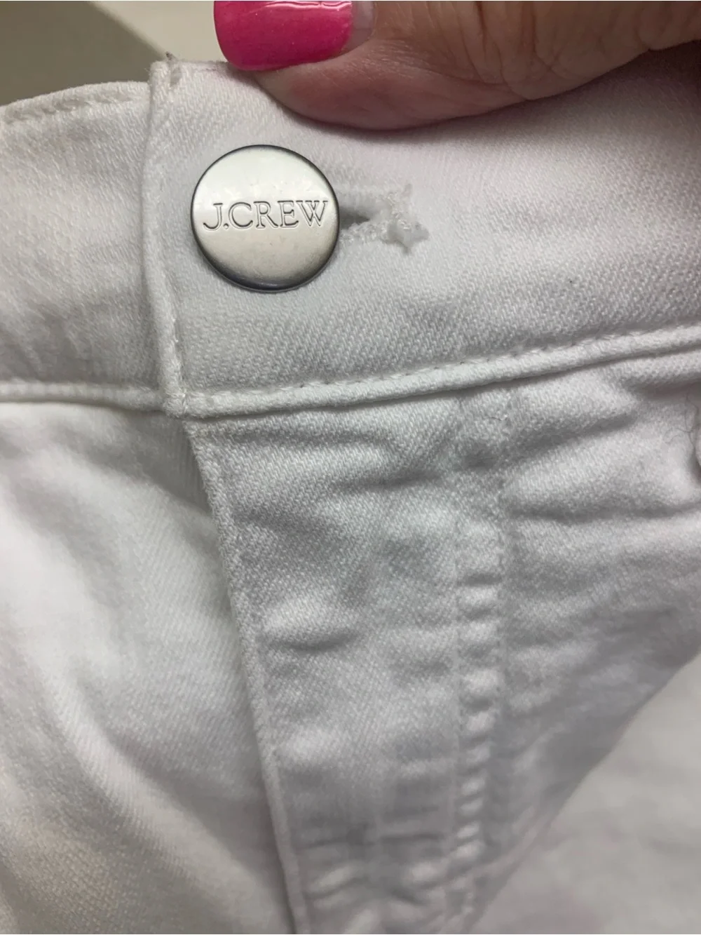 J. Crew White High-Rise Denim Shorts